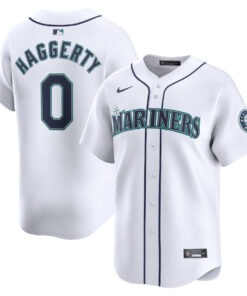 Sam Haggerty 0 Seattle Mariners Home Limited Player Men Jersey - White