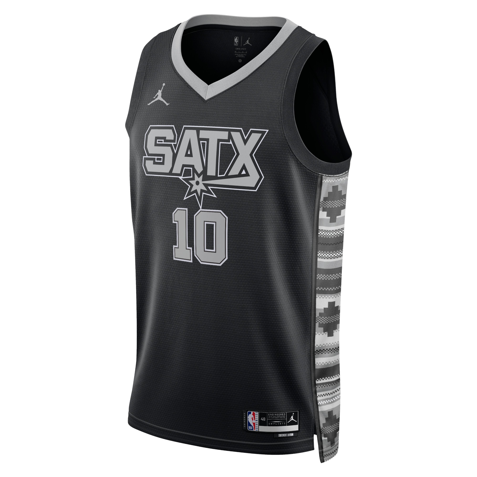 San Antonio Spurs Jordan Statement Edition Swingman Jersey - Black - Jeremy Sochan - Unisex - JS747