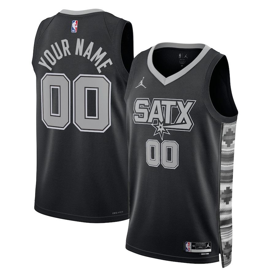 San Antonio Spurs Unisex Swingman Custom Jersey - Statement Edition - Black - JS496