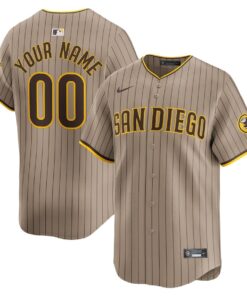 San Diego Padres Alternate Limited Custom Men Jersey - Khaki