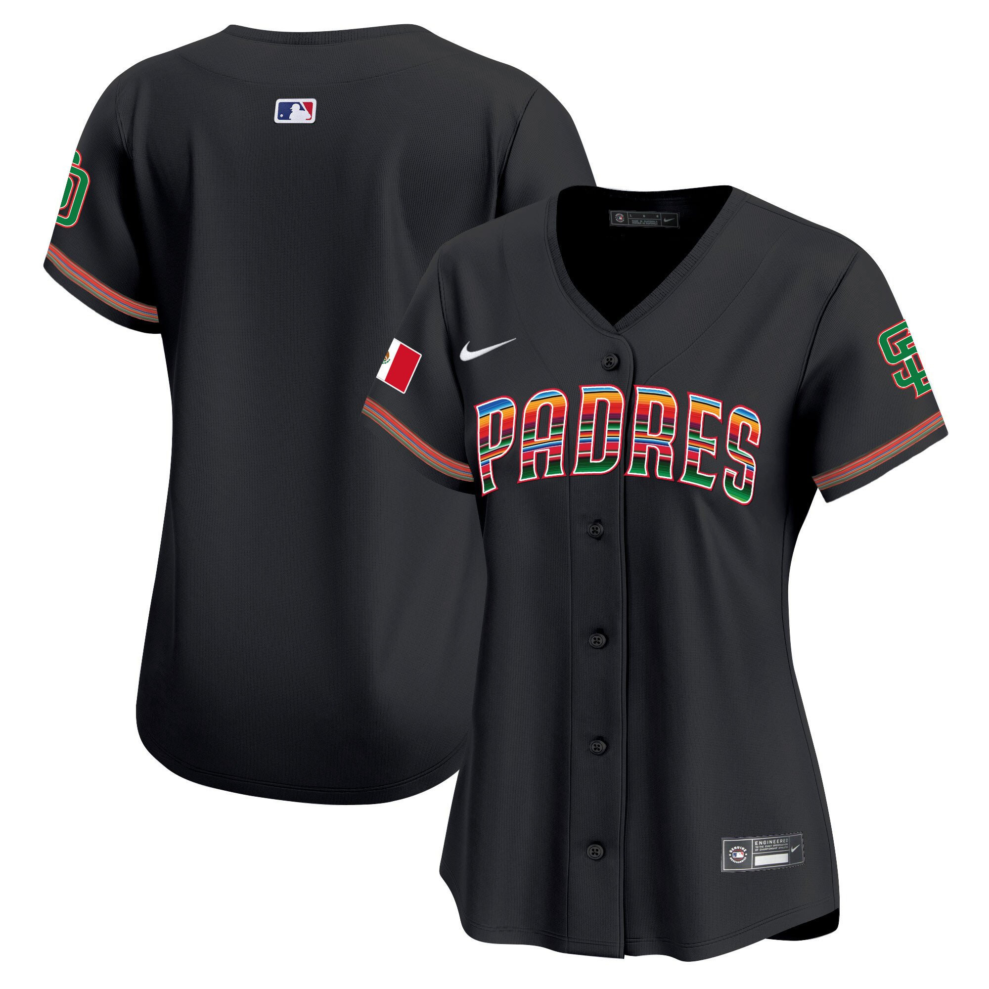 San Diego Padres Mexico Women Jersey - Black