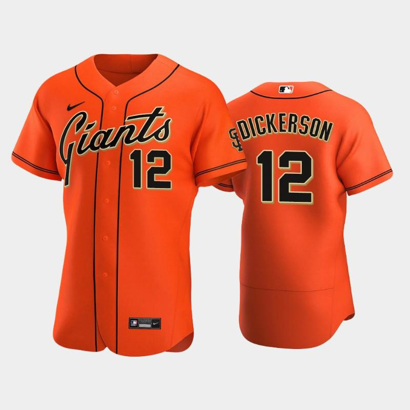 San Francisco Giants 12 Alex Dickerson Alternate Jersey Orange Jersey