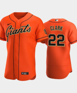 San Francisco Giants 22 Will Clark Alternate Jersey Orange Jersey