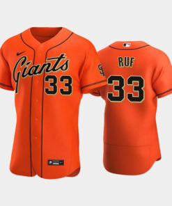 San Francisco Giants 33 Darin Ruf Alternate Jersey Orange Jersey