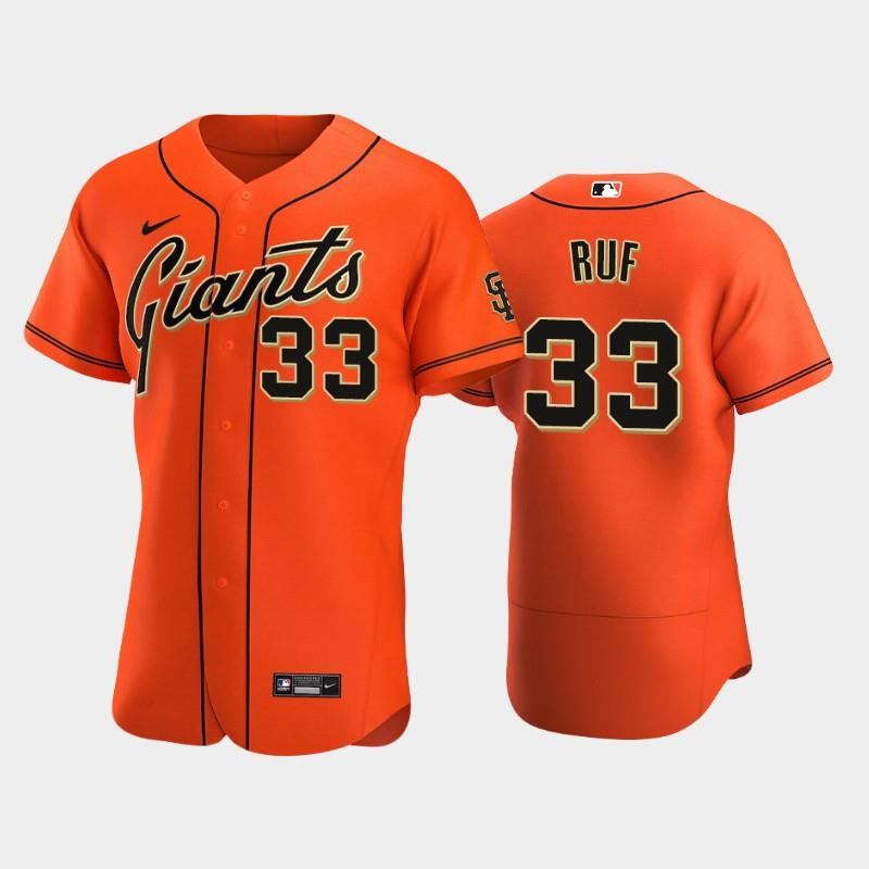 San Francisco Giants 33 Darin Ruf Alternate Jersey Orange Jersey