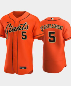 San Francisco Giants 5 Mike Yastrzemski Alternate Jersey Orange Jersey