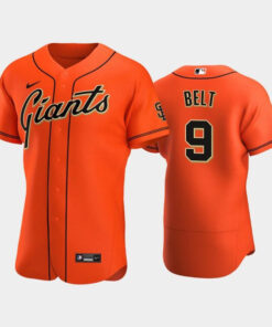 San Francisco Giants 9 Brandon Belt Alternate Jersey Orange Jersey