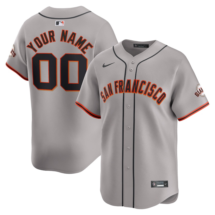San Francisco Giants Away Limited Custom Men Jersey - Gray
