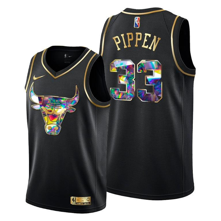 Scottie Pippen 33 Chicago Bulls 75th Anniversary Team Black Jersey - Men - JS287