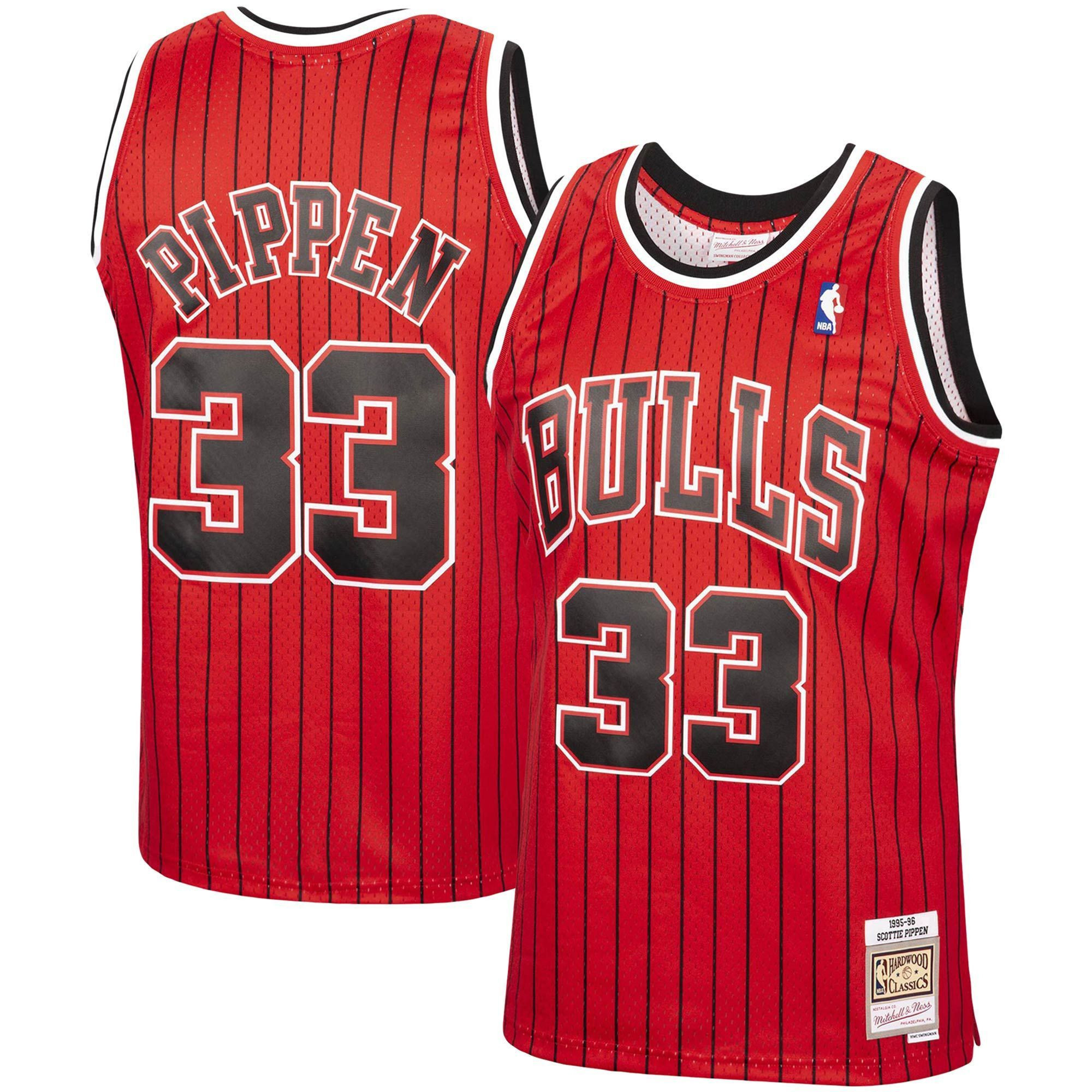 Scottie Pippen Chicago Bulls Mitchell & Ness 1995-96 Hardwood Classics Reload Swingman Jersey - Red - JS837