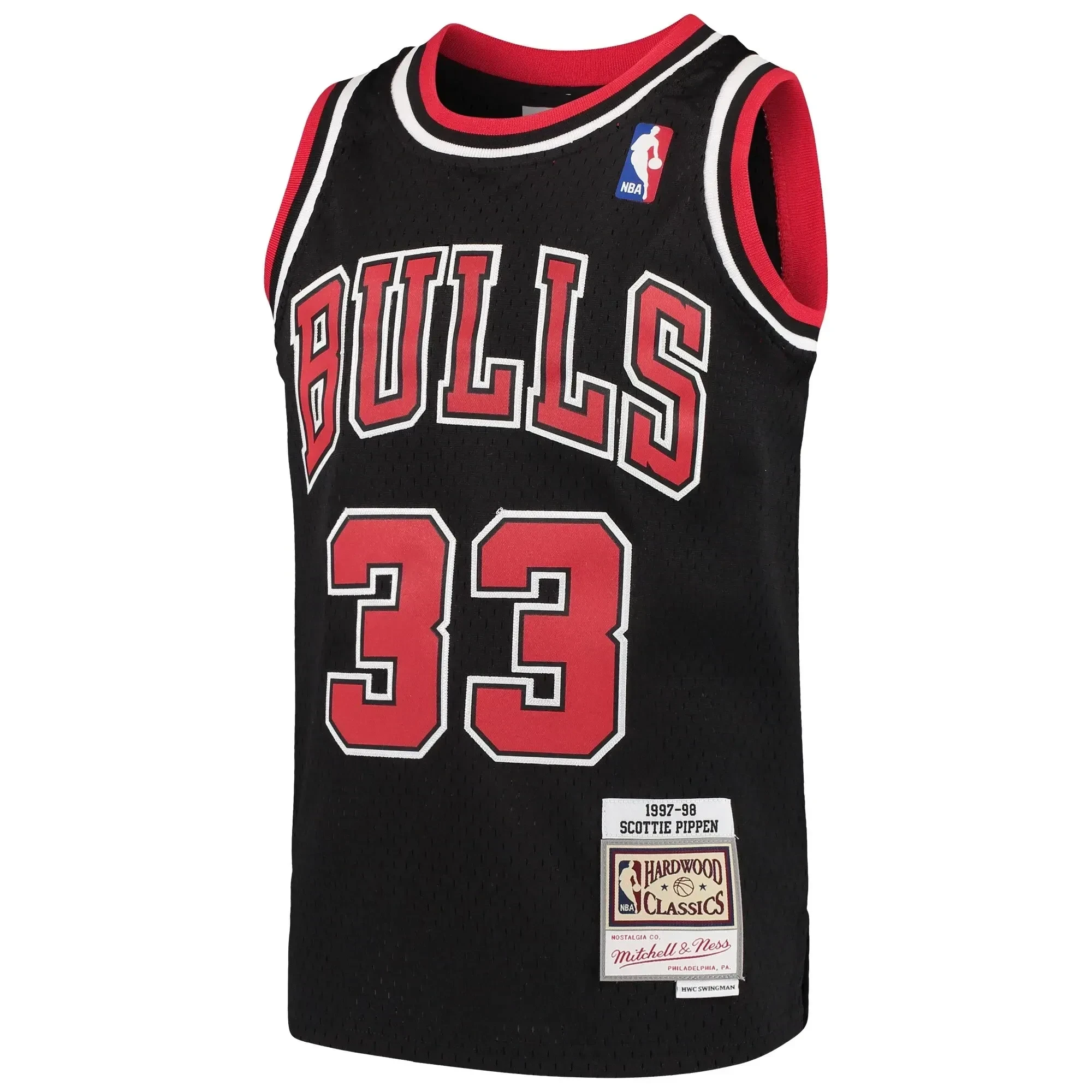 Scottie Pippen Chicago Bulls Mitchell & Ness Youth Hardwood Classics Swingman Throwback Jersey - Black - JS189