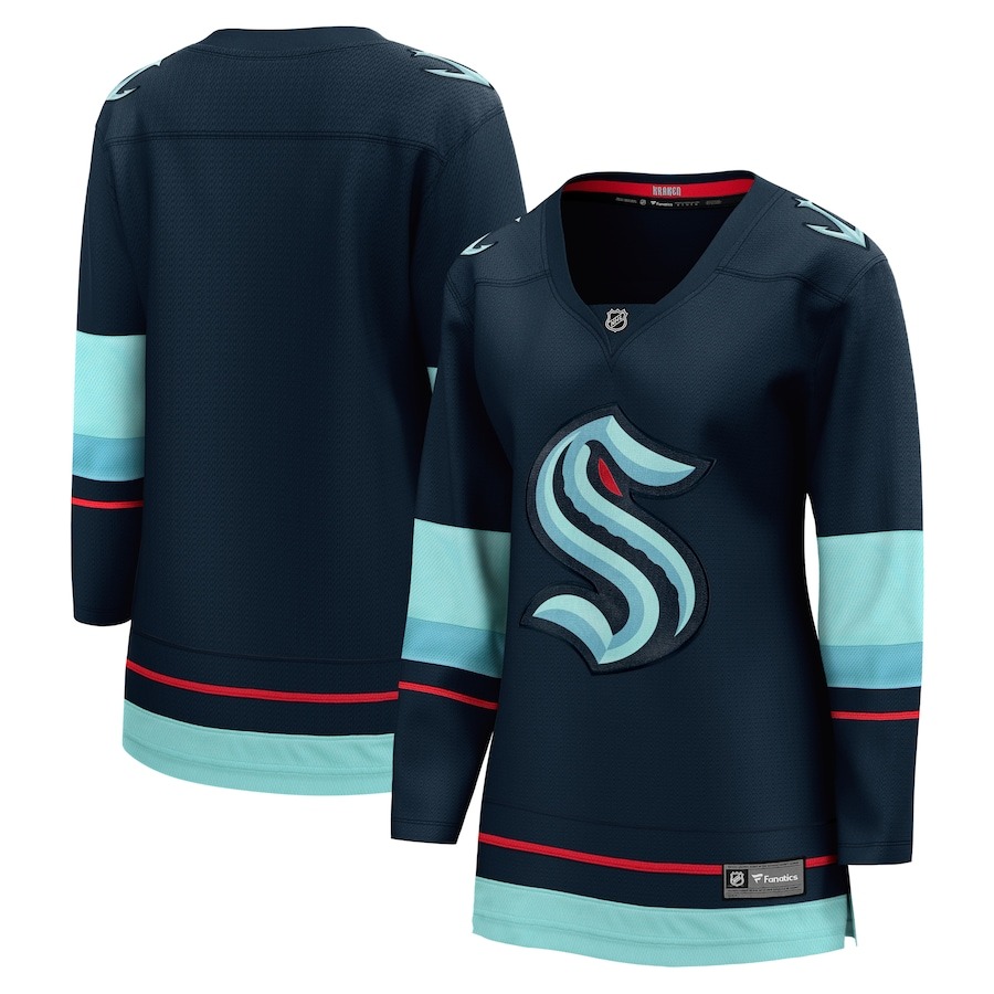 Seattle Kraken Women's Jersey Navy Home Breakaway Player Jersey Hockey Fan Merch Gifts