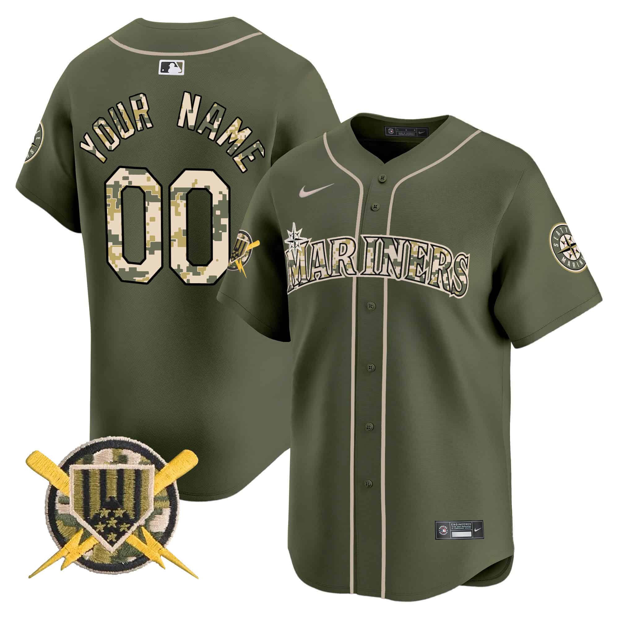 Seattle Mariners Armed Forces Day Vapor Premier Limited Custom Jersey