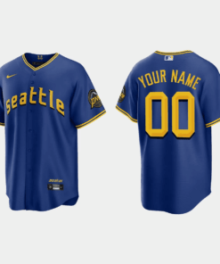Seattle Mariners Custom 2023 City Connect Game Jersey - Royal