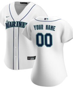 Seattle Mariners Women's Home Custom Jersey - White