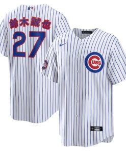 Seiya Suzuki 27 Chicago Cubs 2025 MLB World Tour: Tokyo Series Home Kanji Player Men Jersey - White