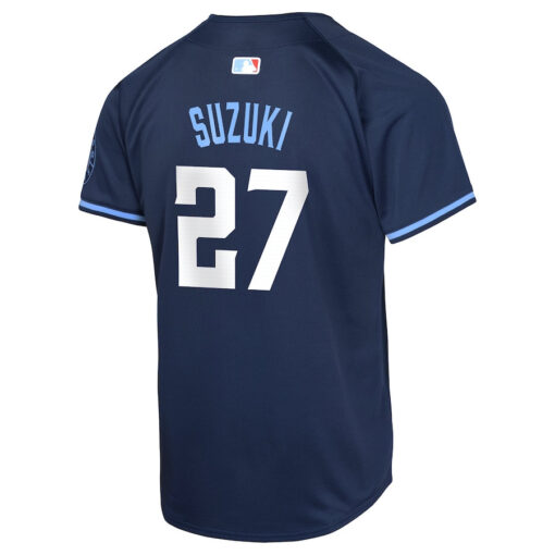 Seiya Suzuki 27 Chicago Cubs City Connect Limited YOUTH Jersey - Navy - Image 3