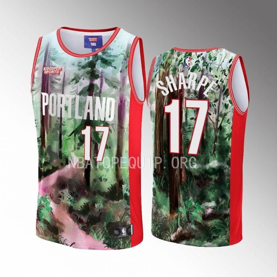 Shaedon Sharpe 17 Portland Trail Blazers NBA & KidSuper Studios Unisex Hometown Jersey - JS377