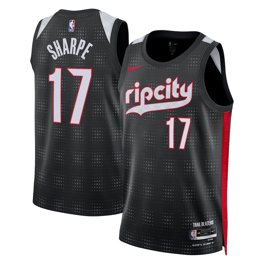 Shaedon Sharpe 17 Portland Trail Blazers Unisex 2024/25 Swingman Player Jersey - City Edition - Black - JS274