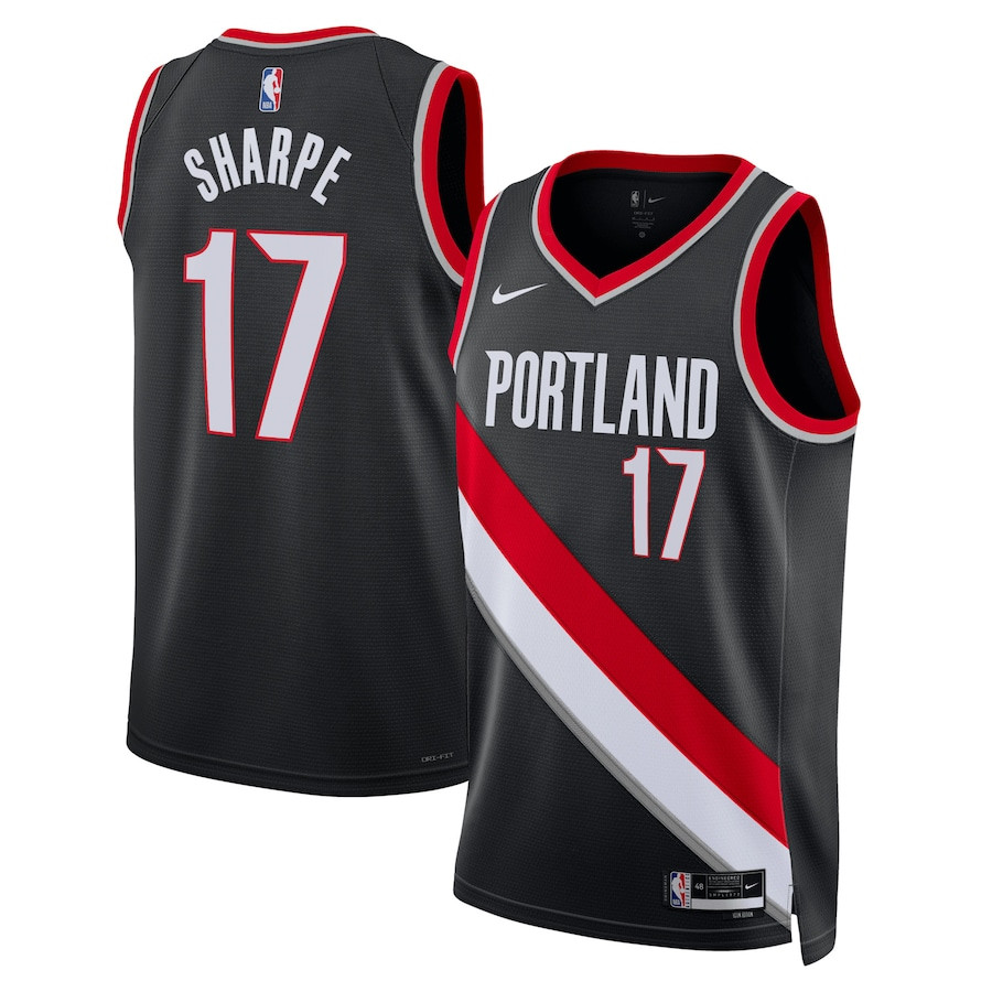 Shaedon Sharpe 17 Portland Trail Blazers Unisex Swingman Jersey - Icon Edition - Black - JS209