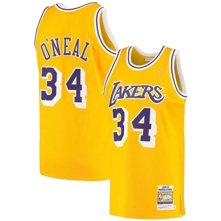 Shaquille O'neal Los Angeles Lakers Mitchell & Ness 1996/97 Hardwood Classics Jersey - Gold - JS515