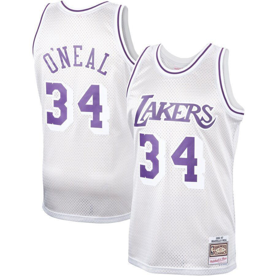 Shaquille O'neal Los Angeles Lakers Mitchell & Ness Hardwood Classics Platinum Swingman Jersey - JS782