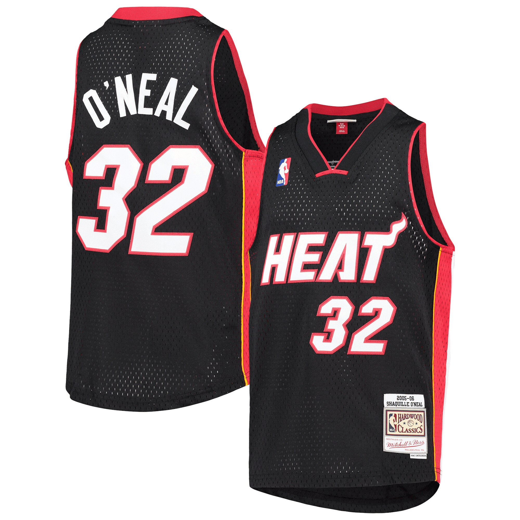 Shaquille O'Neal Miami Heat Mitchell & Ness Big & Tall Hardwood Classics Swingman Jersey - Black Jersey - JS239