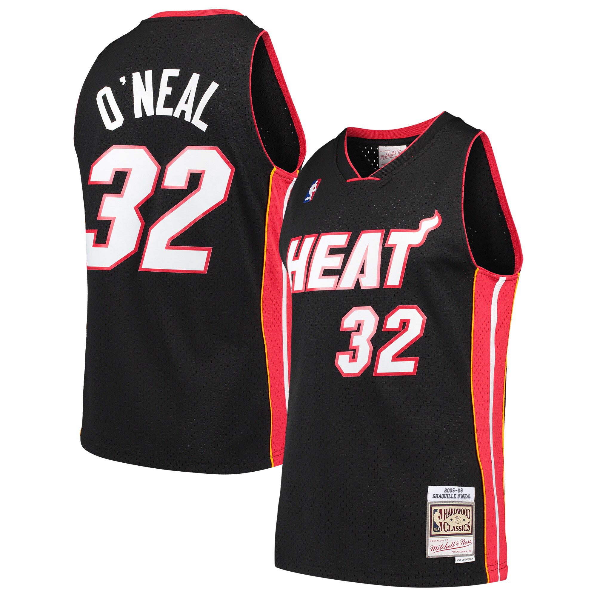 Shaquille O'Neal Miami Heat Mitchell & Ness Hardwood Classics Swingman Jersey - Black - JS641