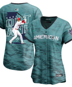 Shohei Ohtani 17 Los Angeles Angels Signed Map 2023 All-Star Game Limited Player Women Jersey - Teal