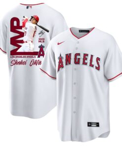 Shohei Ohtani 17 Los Angeles Angels Signed MVP 2023 Home Player Men Jersey - White