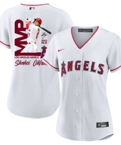 Shohei Ohtani 17 Los Angeles Angels Signed MVP 2023 Home Player Women Jersey - White