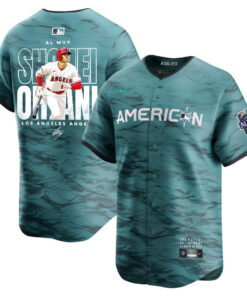 Shohei Ohtani 17 Los Angeles Angels Signed Name 2023 All-Star Game Limited Player Men Jersey - Teal