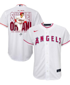 Shohei Ohtani 17 Los Angeles Angels Signed Name 2023 Home Player YOUTH Jersey - White