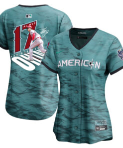Shohei Ohtani 17 Los Angeles Angels Signed Number 2023 All-Star Game Limited Player Women Jersey - Teal