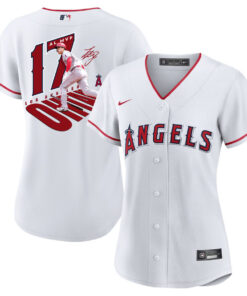 Shohei Ohtani 17 Los Angeles Angels Signed Number 2023 Home Player Women Jersey - White