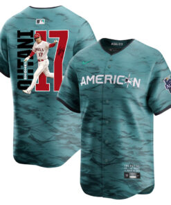 Shohei Ohtani 17 Los Angeles Angels Signed Run 2023 All-Star Game Limited Player Men Jersey - Teal