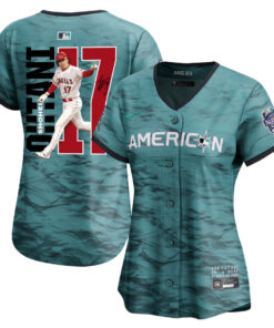 Shohei Ohtani 17 Los Angeles Angels Signed Run 2023 All-Star Game Limited Player Women Jersey - Teal