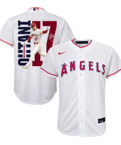 Shohei Ohtani 17 Los Angeles Angels Signed Run 2023 Home Player YOUTH Jersey - White