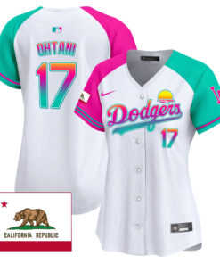 Shohei Ohtani 17 Los Angeles Dodgers 2024 Los Angeles City Style California Republic Patch Women Jersey - Alternate