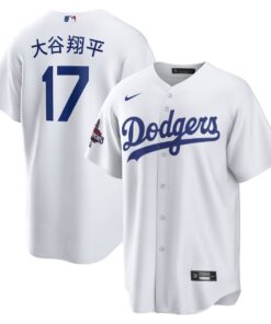 Shohei Ohtani 17 Los Angeles Dodgers 2024 World Series Champions Home Japanese Characters Men Player Jersey - White