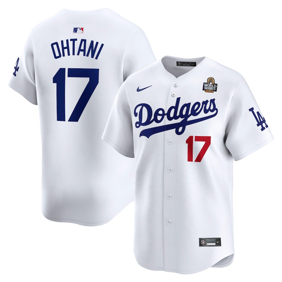 Shohei Ohtani 17 Los Angeles Dodgers 2024 World Series Home Limited Player Men Jersey - White