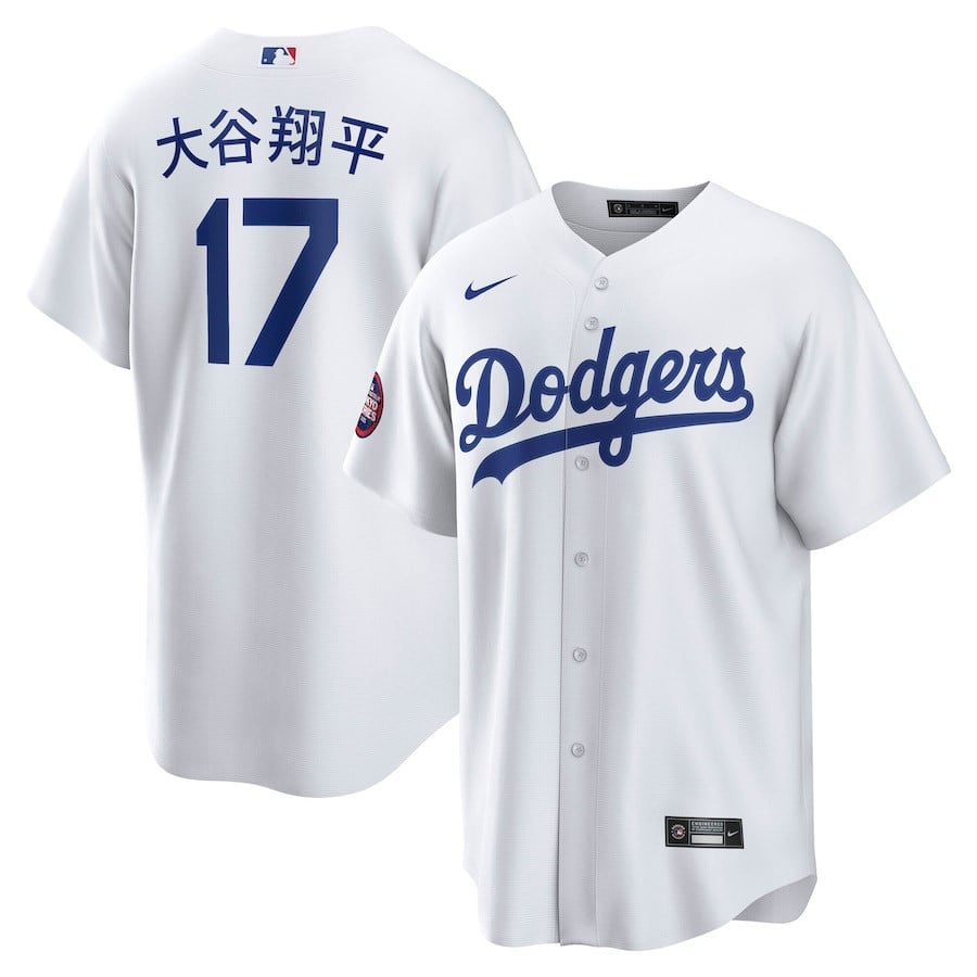 Shohei Ohtani 17 Los Angeles Dodgers 2025 MLB World Tour: Tokyo Series Home Kanji Player Men Jersey - White
