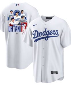 Shohei Ohtani 17 Los Angeles Dodgers Signed Collage Arts 2023 Home Men Jersey - White