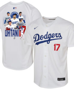 Shohei Ohtani 17 Los Angeles Dodgers Signed Collage Arts Youth Home Jersey - White