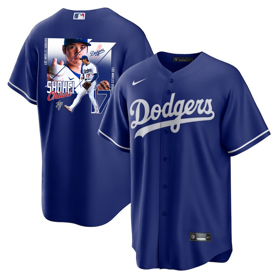 Shohei Ohtani 17 Los Angeles Dodgers Signed Greatest Sho On Earth 2023 Alternate Men Jersey - Royal