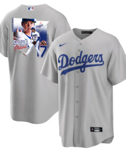Shohei Ohtani 17 Los Angeles Dodgers Signed Greatest Sho On Earth 2023 Road Men Jersey - Gray