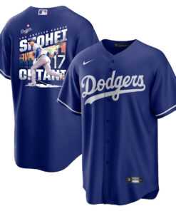 Shohei Ohtani 17 Los Angeles Dodgers Signed Homerun 2023 Alternate Men Jersey - Royal