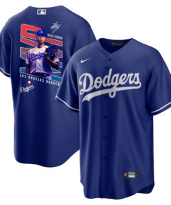 Shohei Ohtani 17 Los Angeles Dodgers Signed MVP 2023 Alternate Men Jersey - Royal