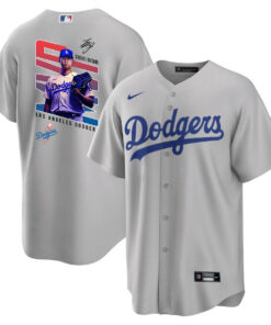 Shohei Ohtani 17 Los Angeles Dodgers Signed MVP 2023 Road Men Jersey - Gray