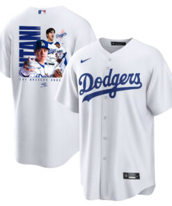 Shohei Ohtani 17 Los Angeles Dodgers Signed Name 2023 Home Men Jersey - White